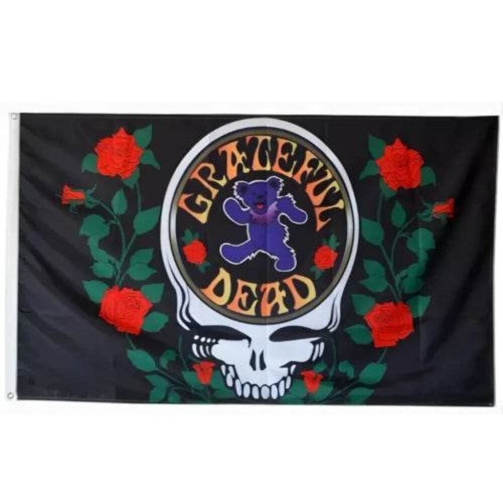 Grateful Dead - Steal Your Face Dancing Bear & Roses Flag
